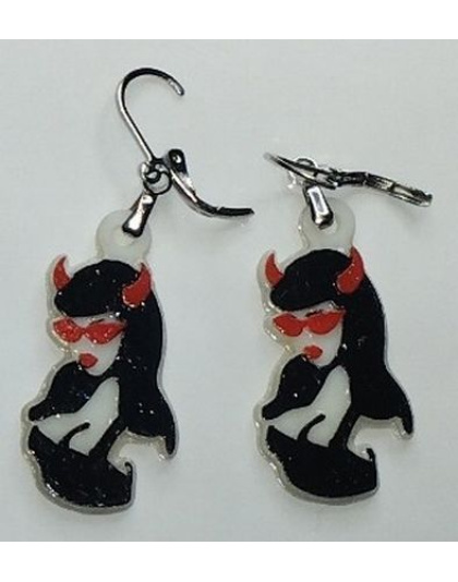 Boucles d'oreilles "Bettie Page Diablesse" – Style Pin-up &amp; Alternatif